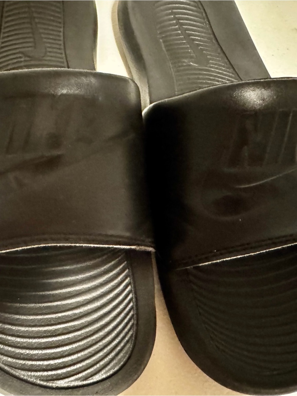 Nike Black Textured Slide Sandals